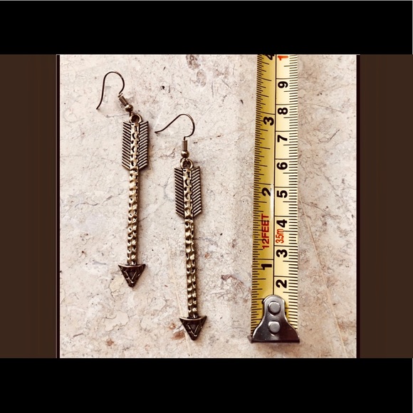 Jewelry - LONG ARROW EARRINGS ANTIQUE BRASS   TONE